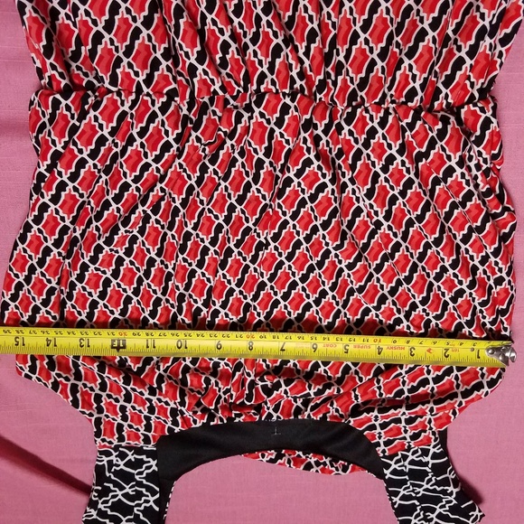 Nwot! Unique printed red & black dress - Picture 5 of 7